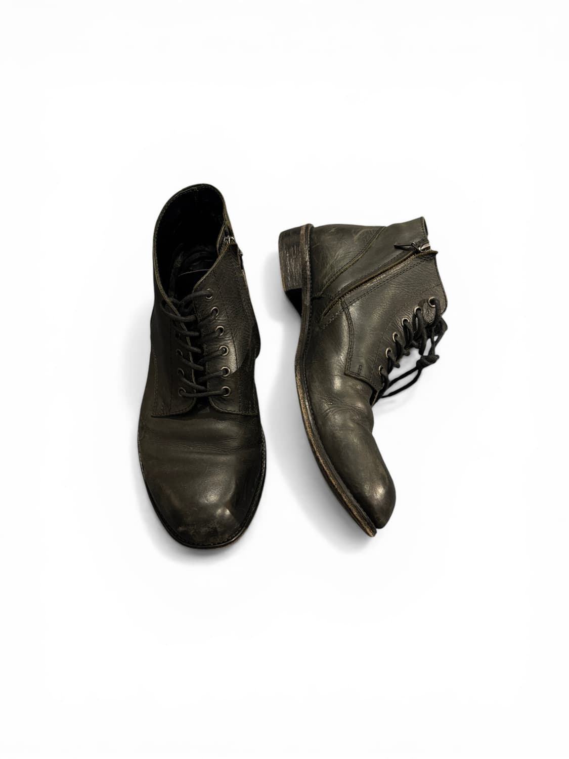 PADRONE Black Lace-Up Zip Boots Size 43 상품이미지1