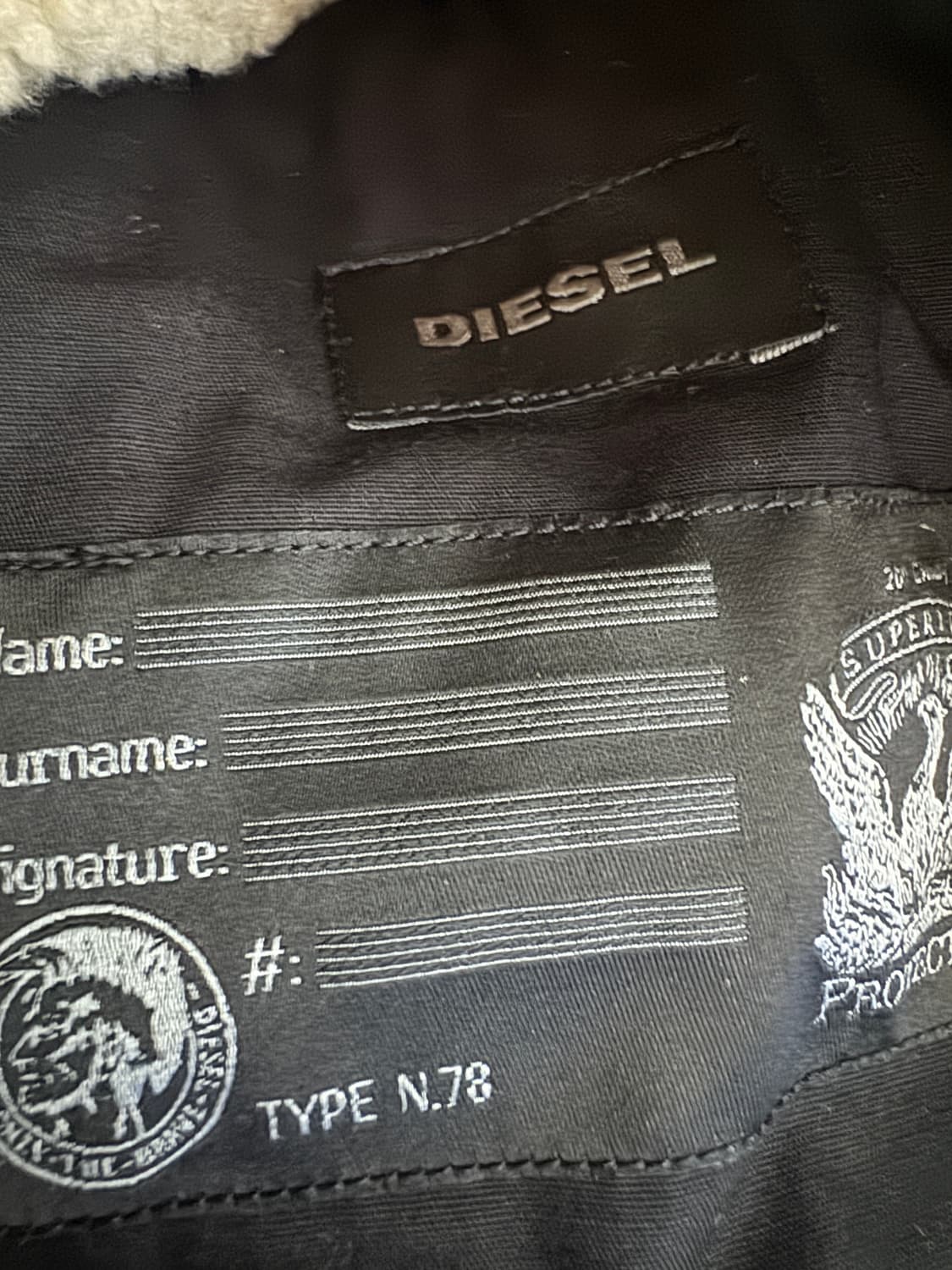 희귀!! 여성 디젤 Diesel 양텰 안감 체크 무스탕 자켓 L 상품이미지7