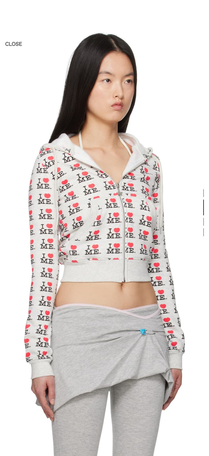 애슐리 윌리엄스 i heart me baby hoodie 크롭 후드집업 상품이미지2