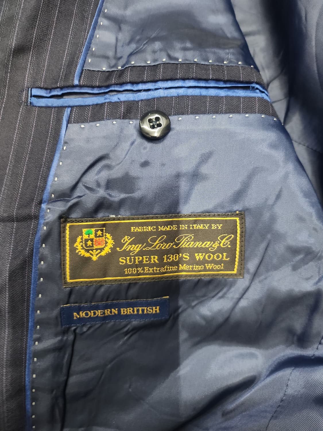 KENT AVE 로로피아나 원단 네이비 스트라이프 블레이저 상품이미지5