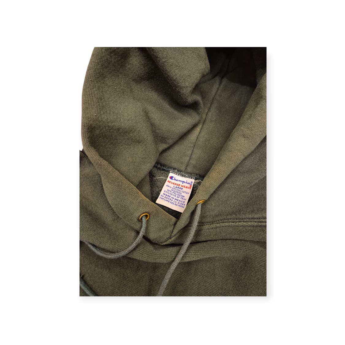90s 챔피온 리버스위브 후드 그린 상품이미지3