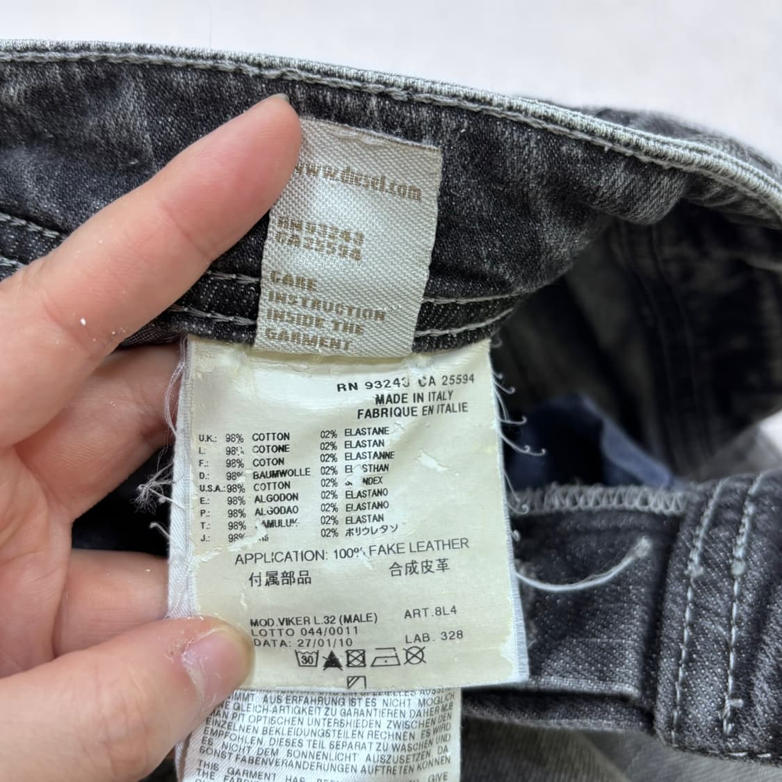 W28 L32 디젤 빈티지 워싱 데님 팬츠 0429E 상품이미지5