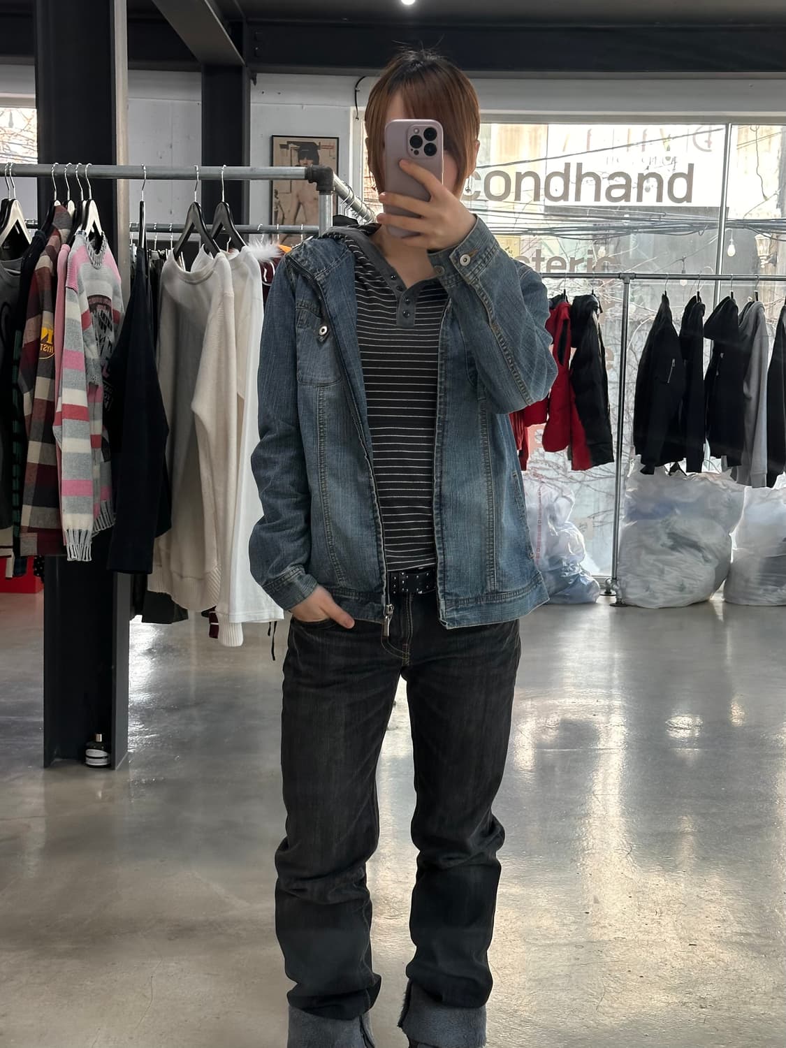 Lee 포켓 워시드 후드 데님자켓 상품이미지2