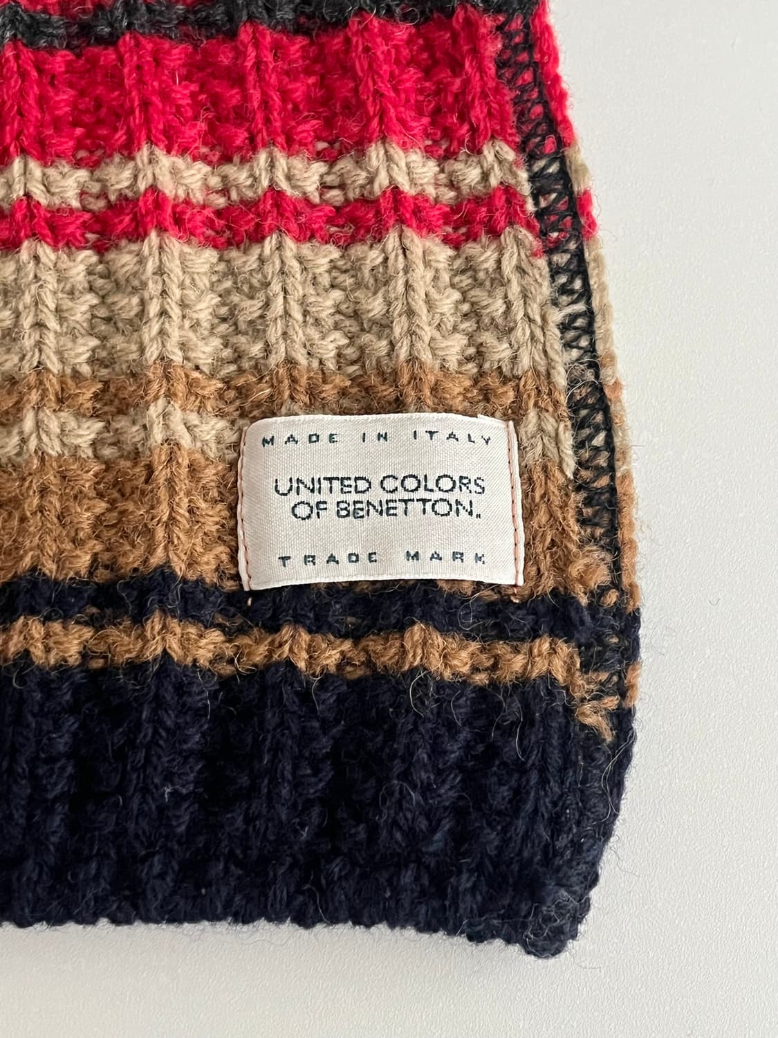 베네통 스트라이프 이태리 울 머플러 상품이미지4