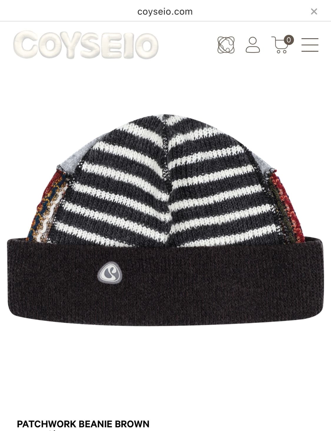 오늘만/코이세이오 PATCHWORK BEANIE BROWN 상품이미지1