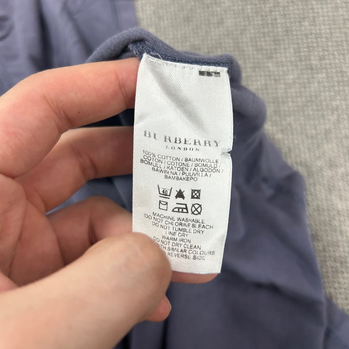 버버리 워시드 블루 기마로고 반팔(L) 상품이미지5