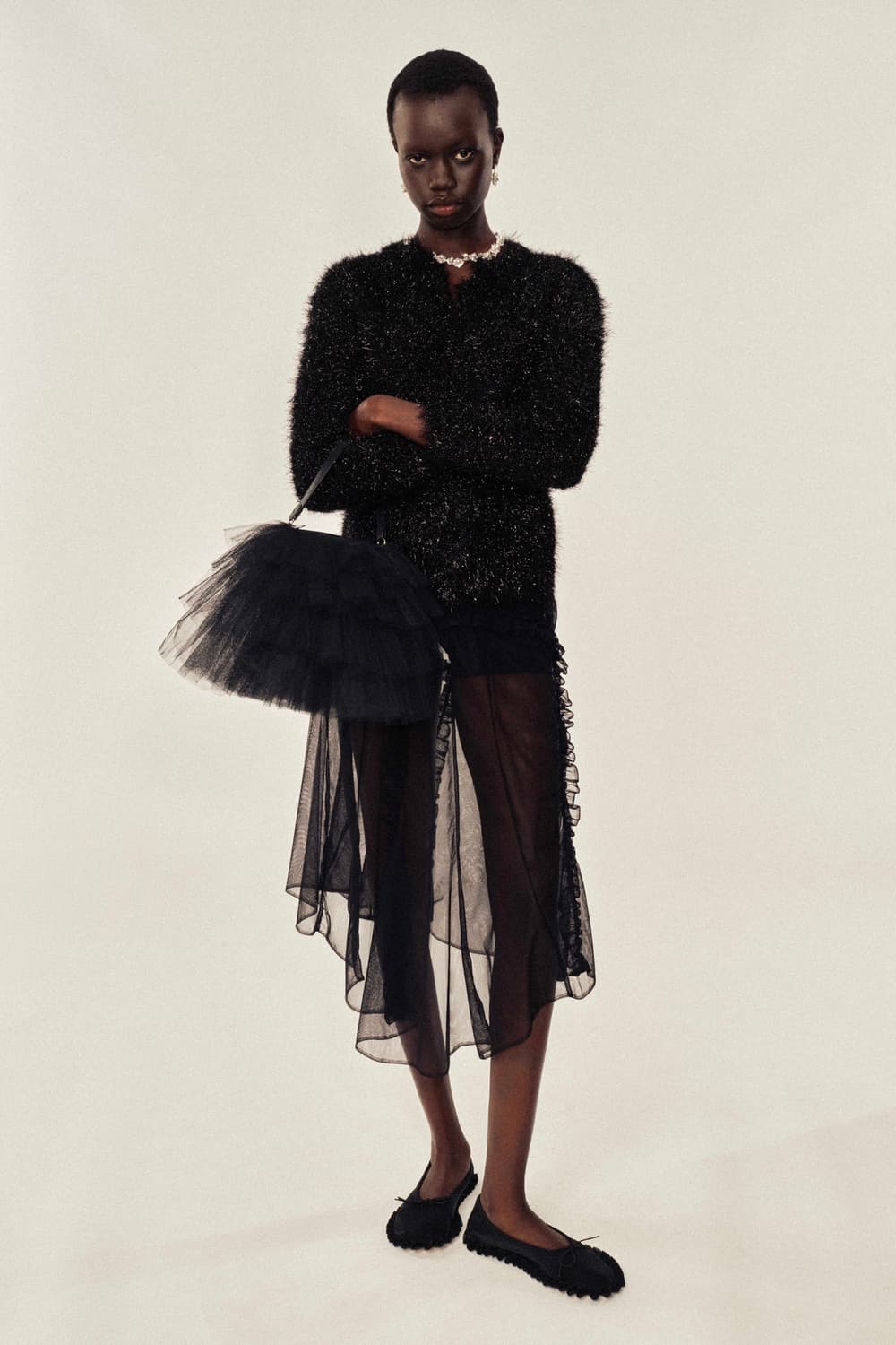 [M]시몬로샤 25ss 틴셀 스웨터 자켓/블랙 상품이미지2