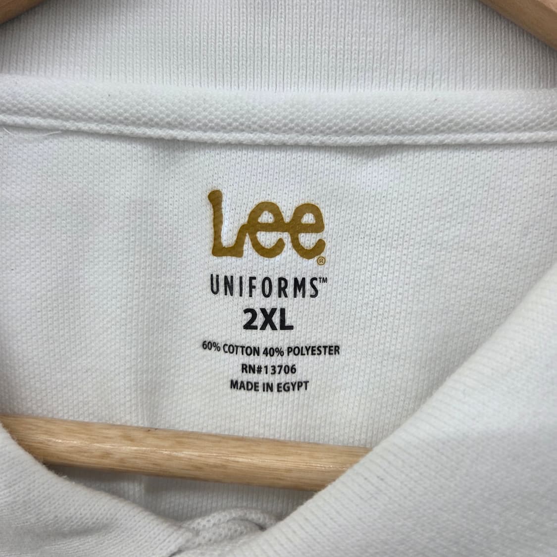 Lee 리 유니폼 반팔 폴로티 화이트 남2XL 상품이미지3