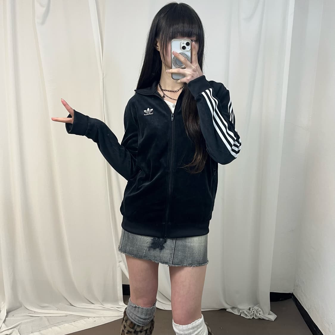 Adidas black velvet cozy jersey 상품이미지2