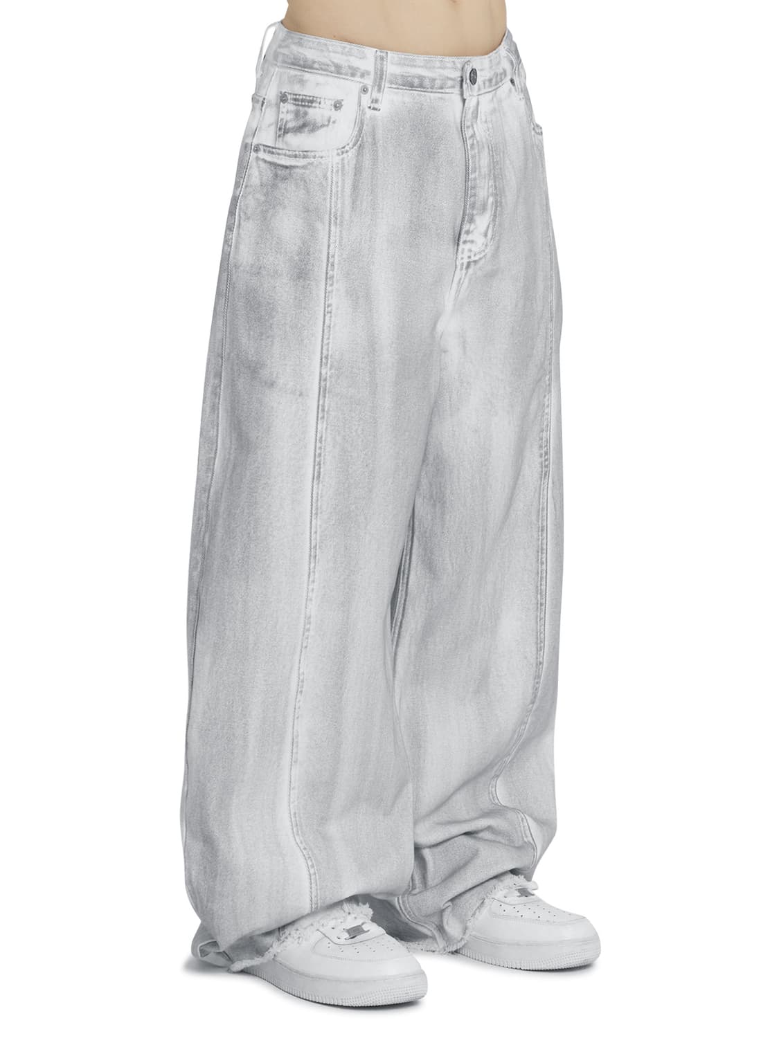 오와이 로우햄 스티치 볼륨 와이드 데님팬츠 M  상품이미지2