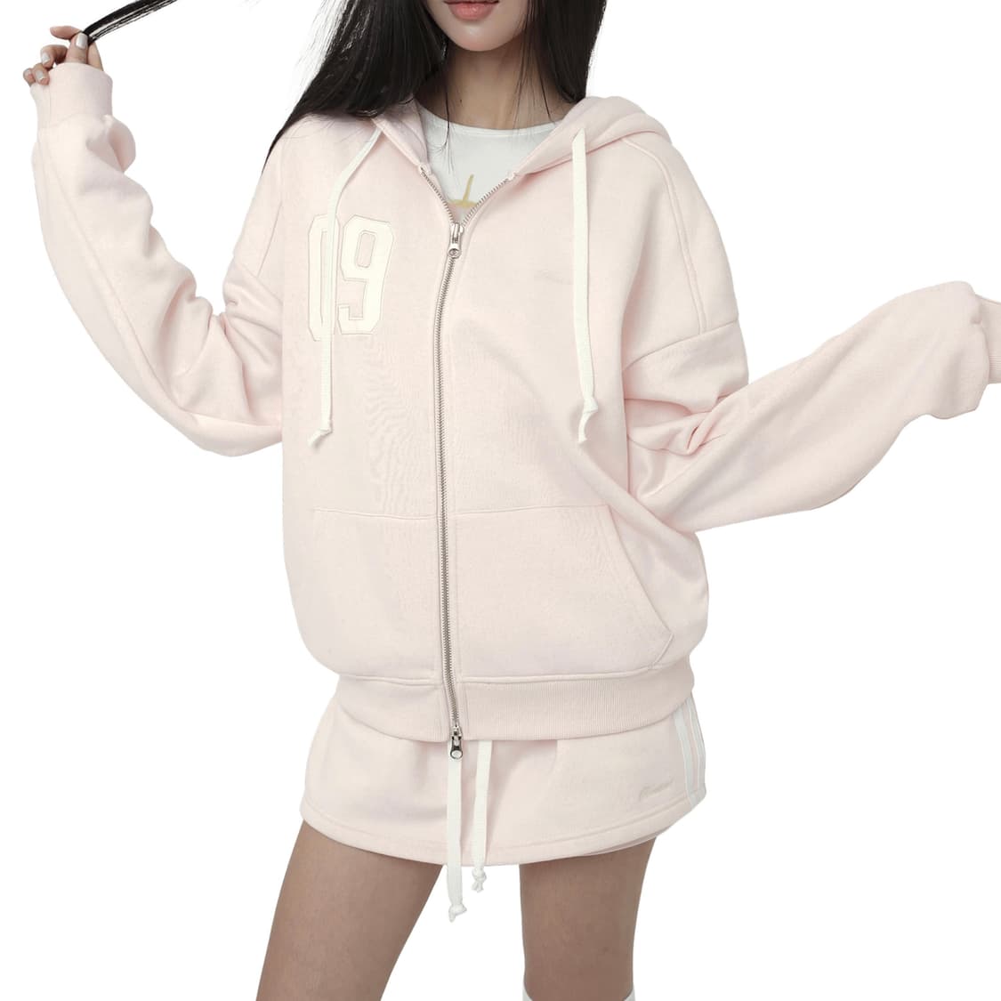 클리시어 09 넘버링 후드집업 핑크 09 Numbering 상품이미지1