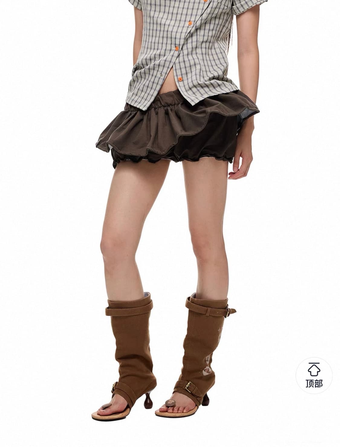 JIKOO Ballet Flower Pleats Skirt 상품이미지3