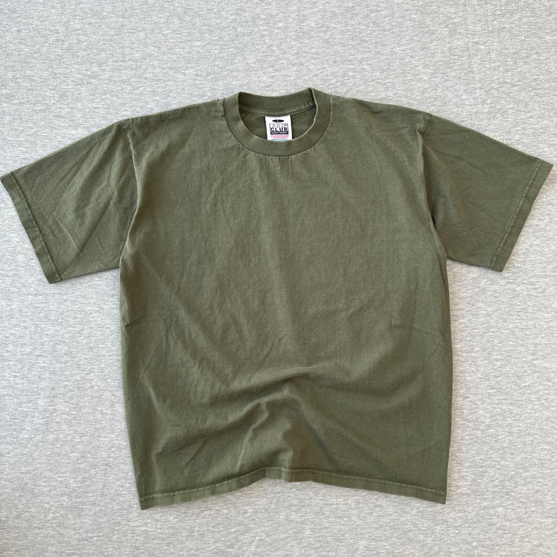 Y2K 프로클럽 헤비웨이트 티셔츠 L 사이즈 올리브 그린 상품이미지2