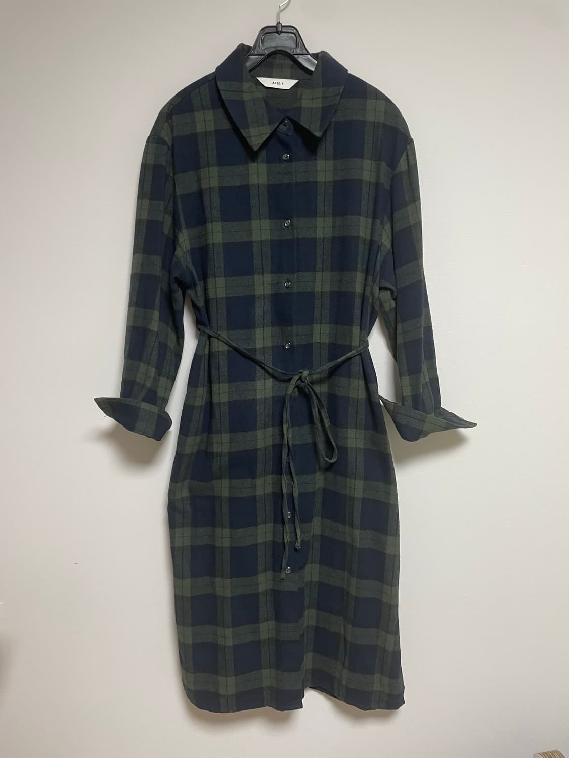 ANEDIT 프렌치무드 체크 셔츠드레스, 언에디트 상품이미지2