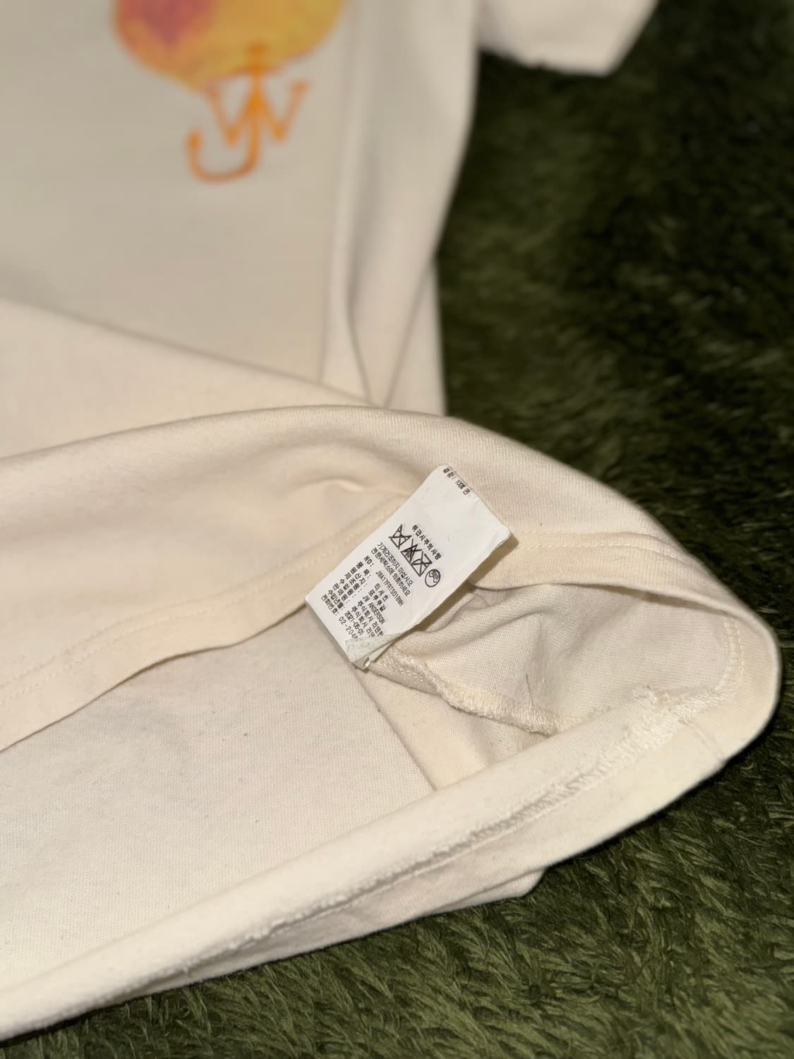 [S] JW 앤더슨 21ss 피치 엠브로더리 로고 티셔츠 오트밀 상품이미지7