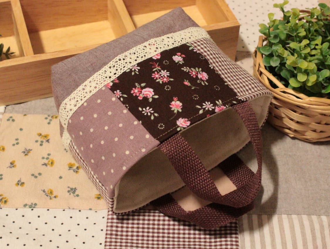 핸드메이드 패치워크 파우치 겸 패브릭 바구니 상품이미지7