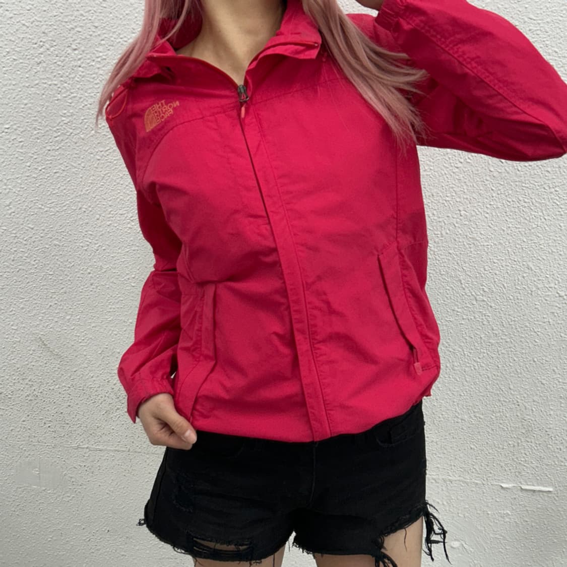 노스페이스 딥핑크 후드 바람막이 85 상품이미지1