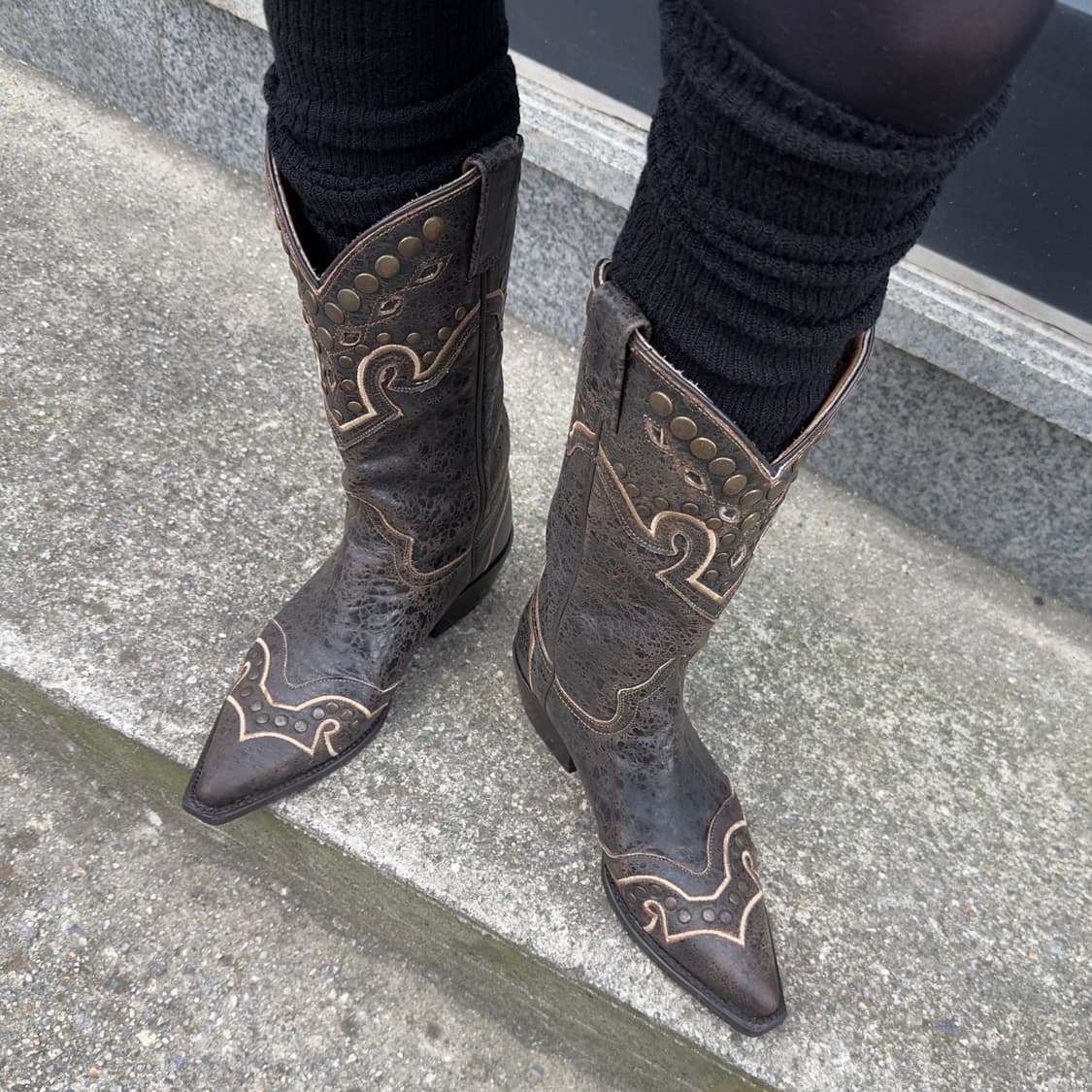 00s 로킨 가죽 스터드 웨스턴 부츠 상품이미지9