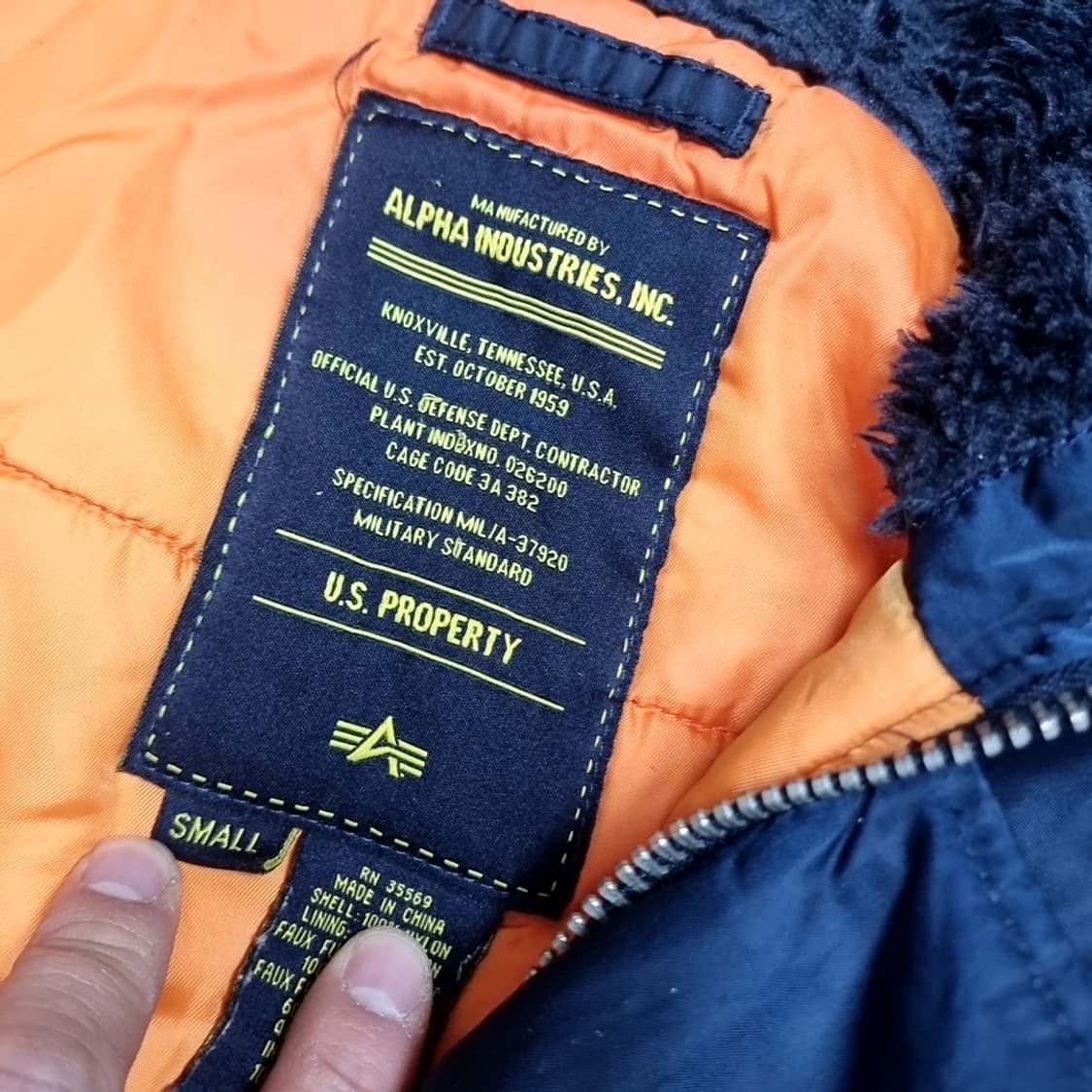 알파인더스트리 N3B 네이비 패딩 점퍼(S) 상품이미지3