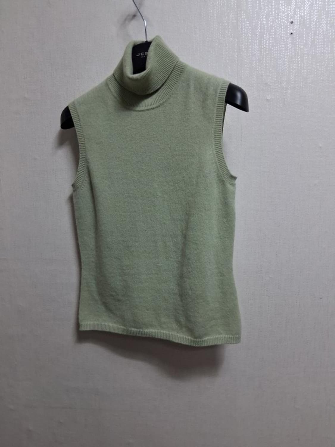 일본빈티지수입 CHAMTEX  라이트그린 100%퓨어캐시미어 폴라티 민소 상품이미지1