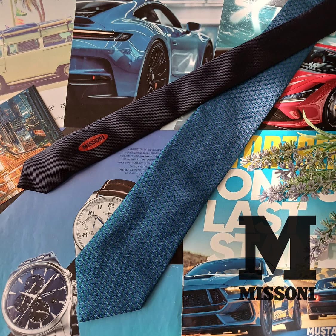 미쏘니 실크 블루 텍스처 넥타이 8.3cm A+등급 A19336
 상품이미지3