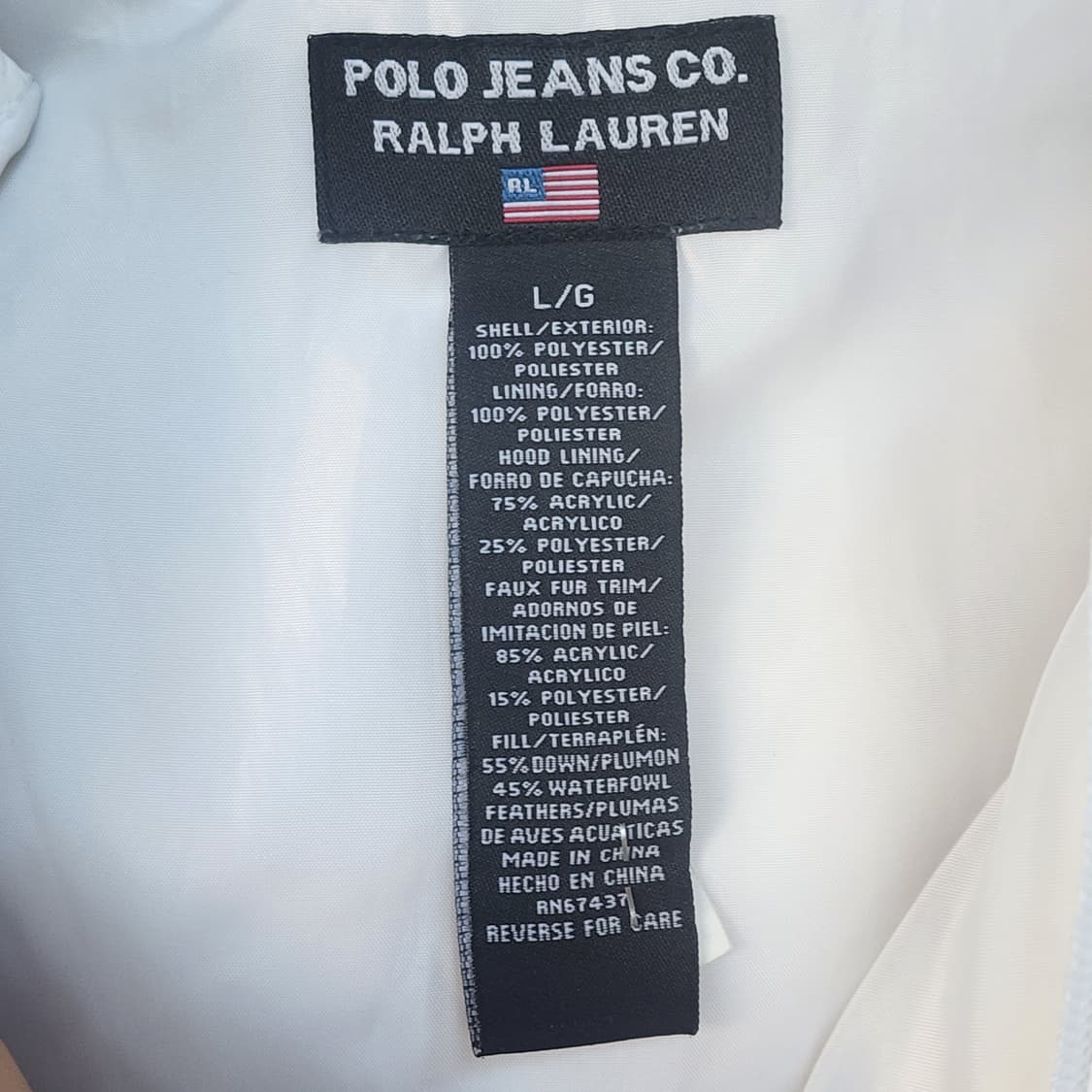 폴로 진스 화이트 패딩 점퍼 상품이미지3