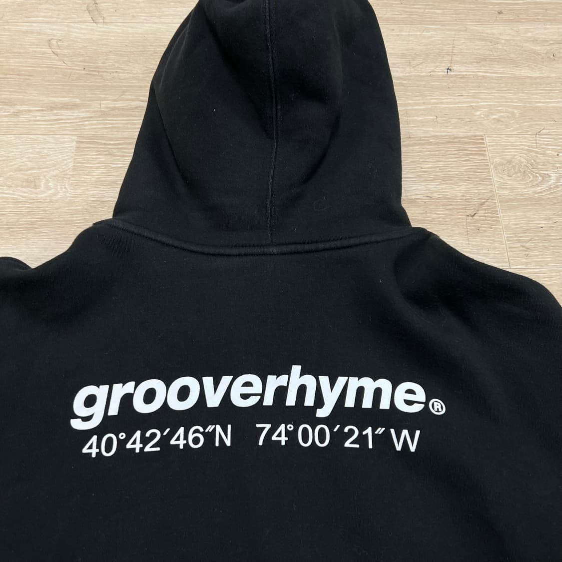 그루브라임 남여공용 레터링 백로고 기모 후드티 [블랙] L/100 상품이미지6