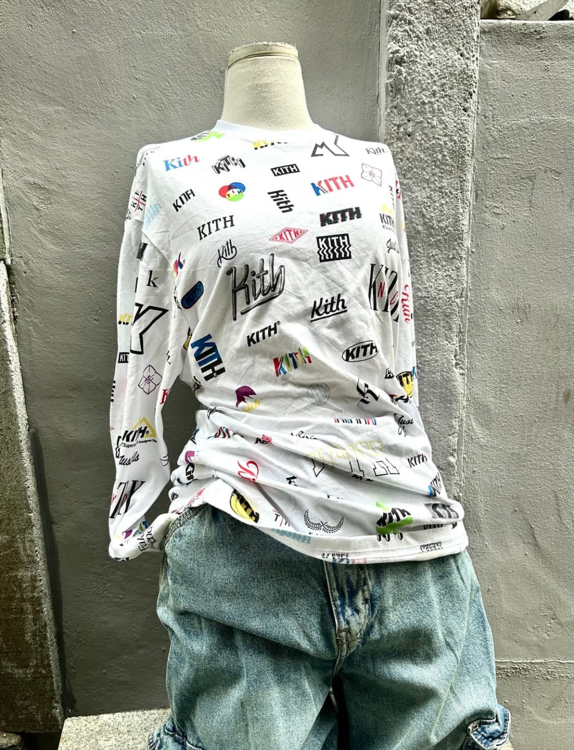 *새상품* kith X converse 멀티 로고 프린팅 롱슬리브 상품이미지6