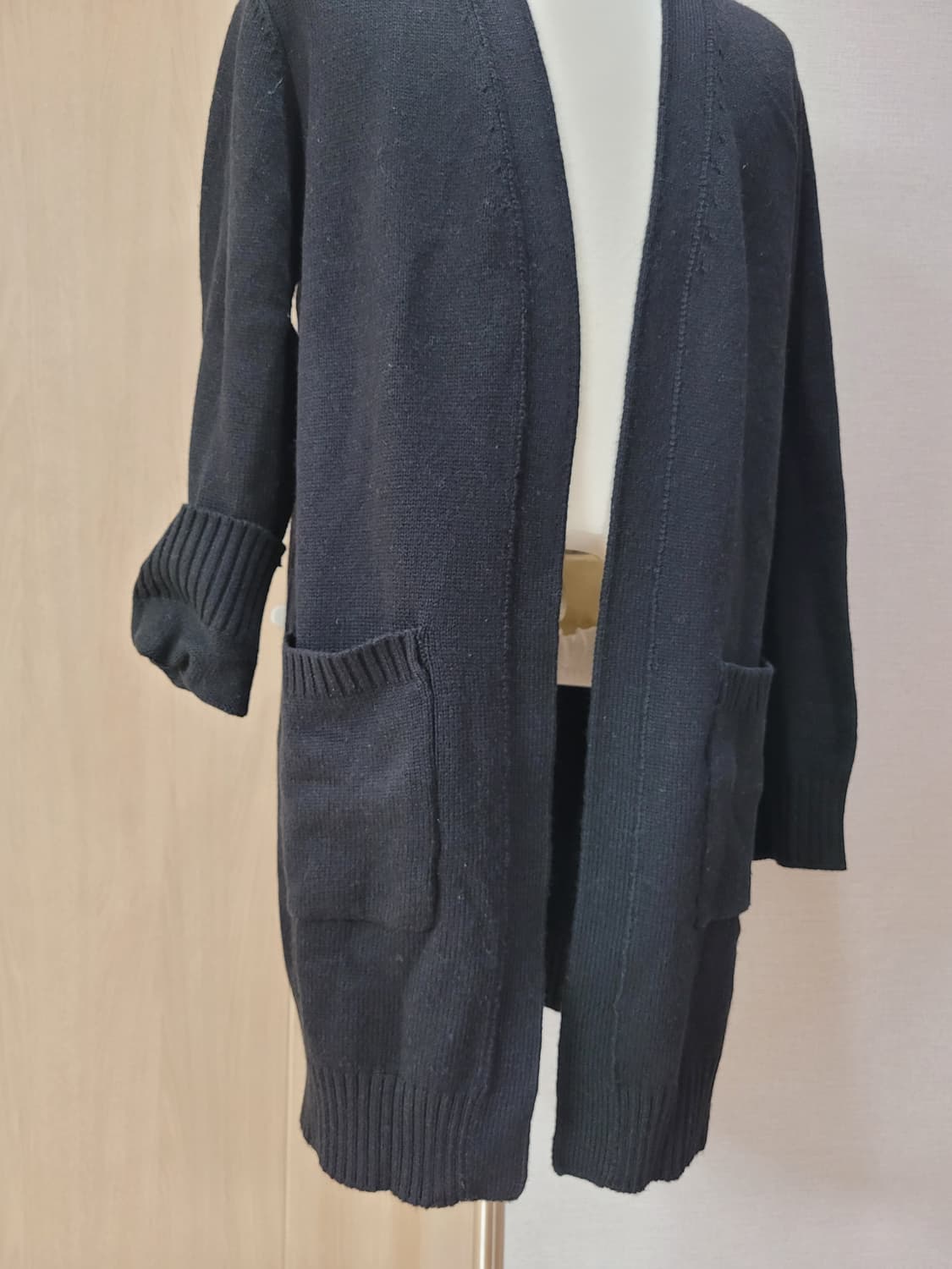 에이치커넥트 H:CONNECT 남자 니트 롱 가디건 105 블랙  상품이미지3