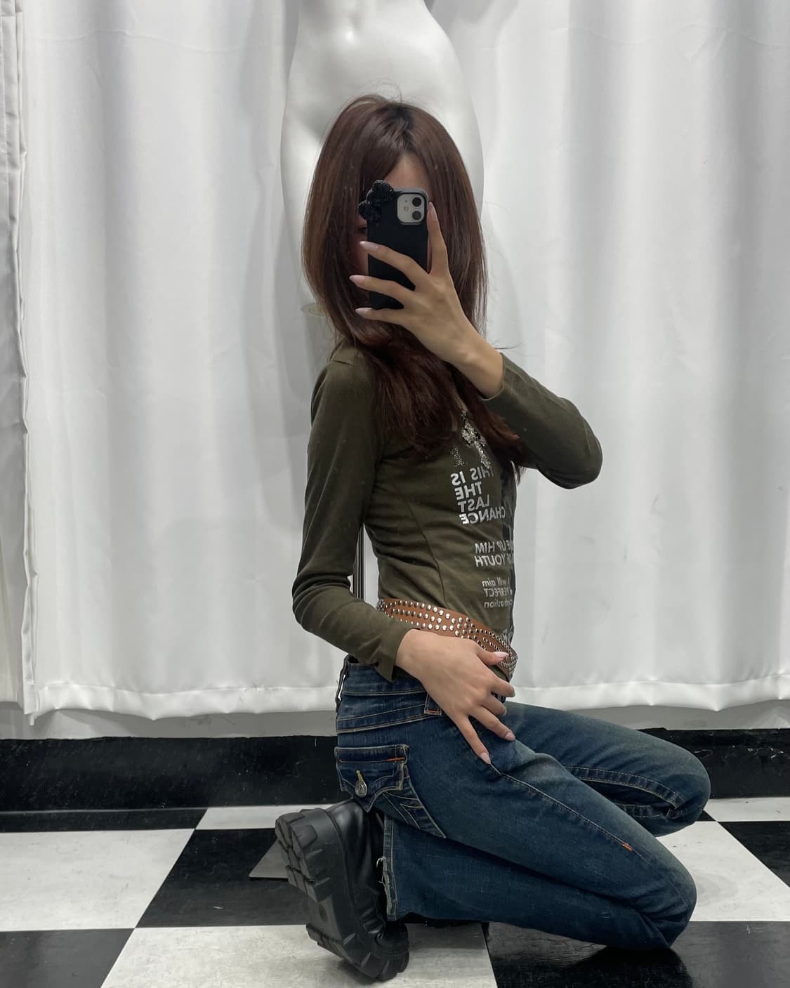 🎸카키 프린팅 롱 슬리브🎸 상품이미지2