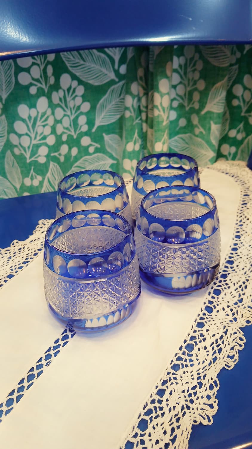 일본 빈티지 kiriko 위스키,사케 글라스잔(개당) 상품이미지1