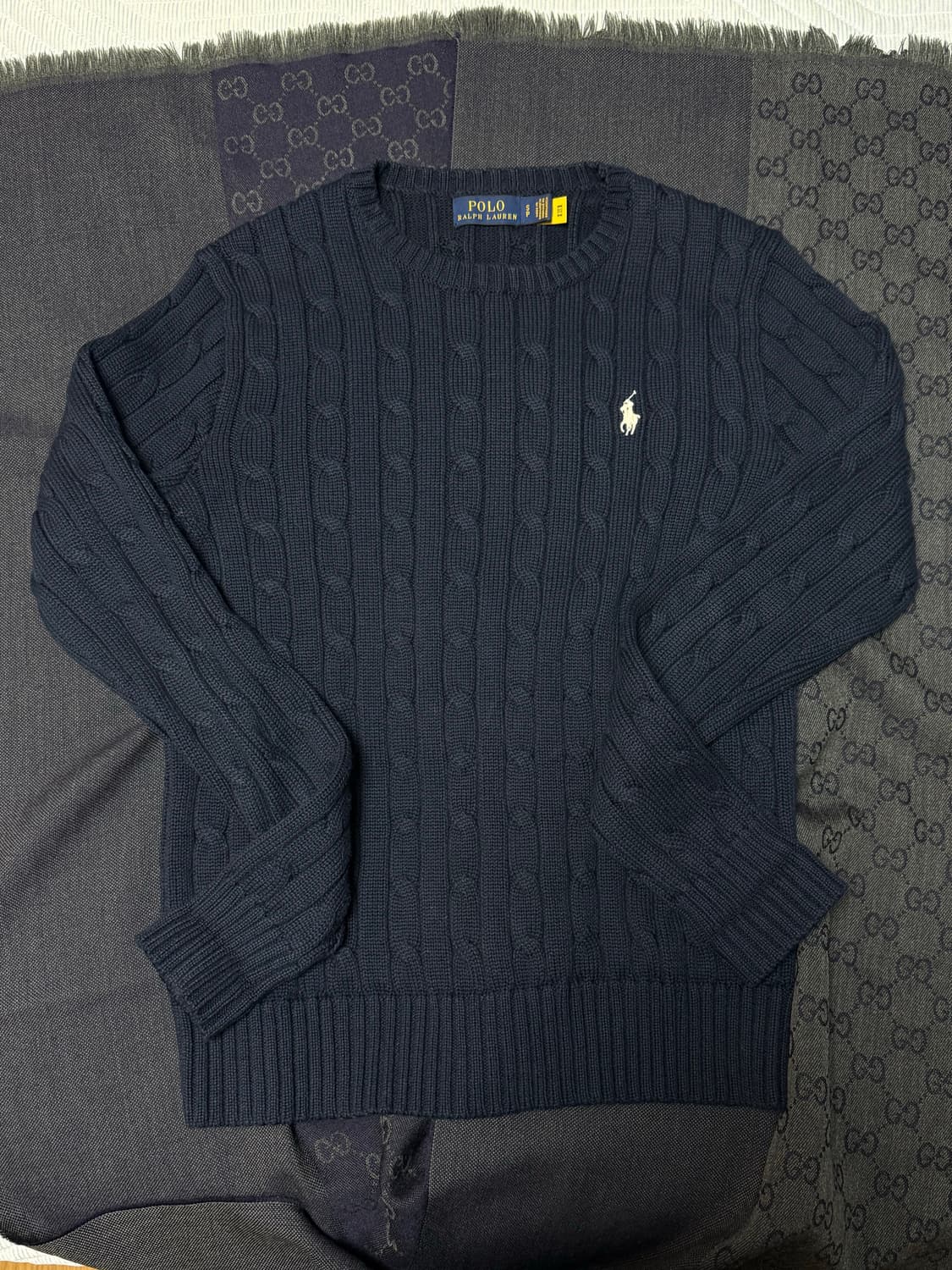 폴로 꽈배기 니트 (라운드 네이비) 상품이미지1