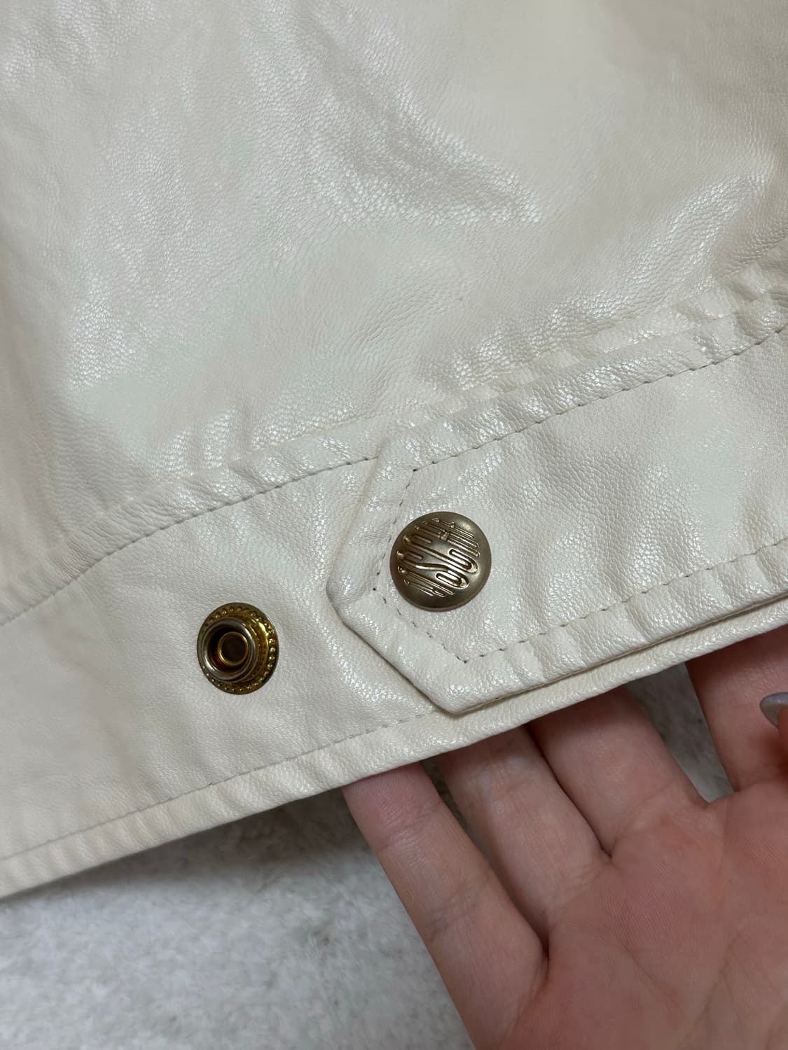 미스치프 레더자켓 크림 아이보리 상품이미지6