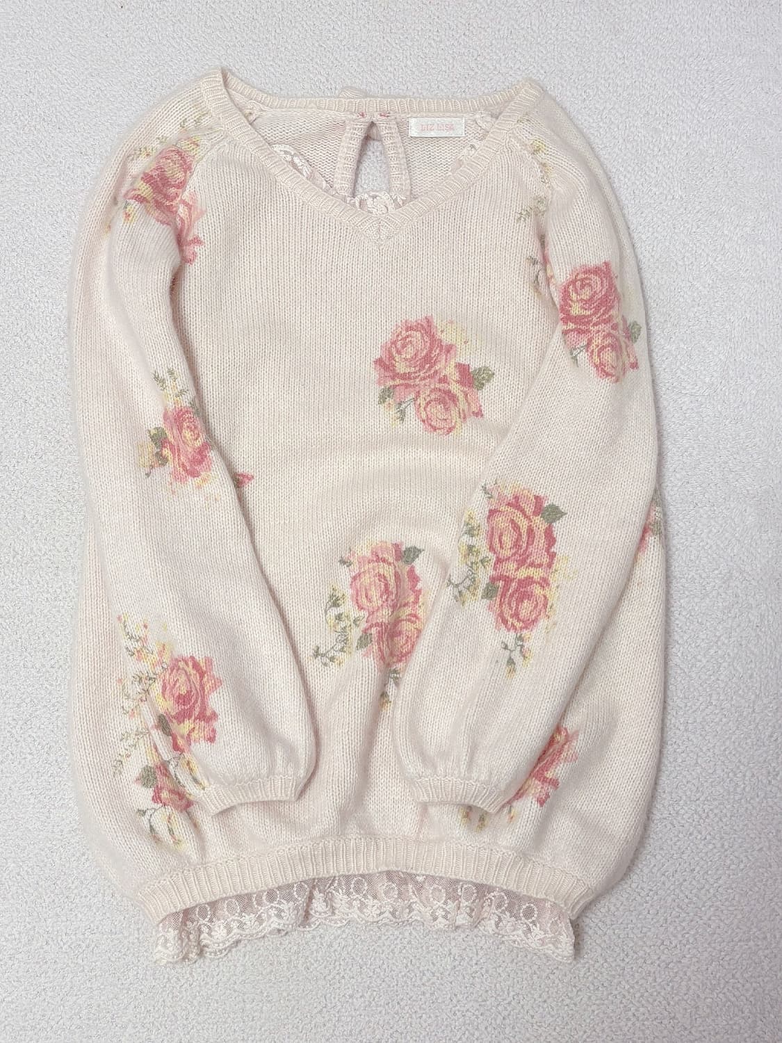 리즈리사 핑크 플로럴 니트 히메갸루 라떼갸루 상품이미지1