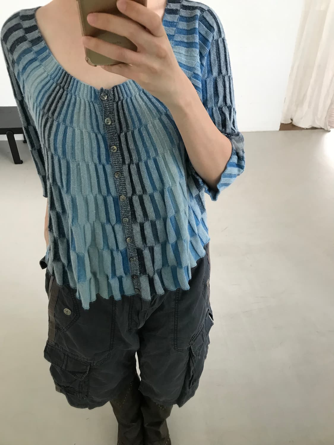 vintage blue pattern cardigan 상품이미지3