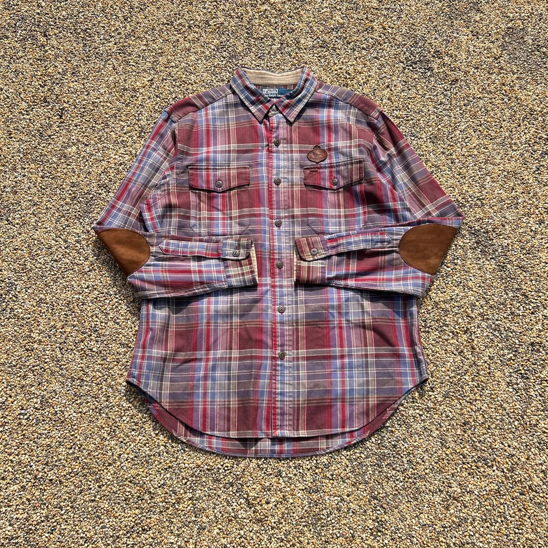 폴로 랄프로렌 헌팅 엘보우 패치 체크 셔츠 상품이미지1