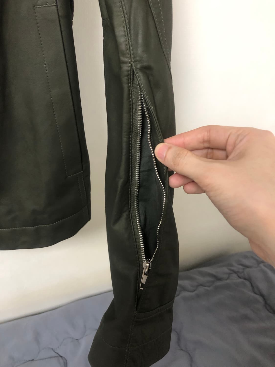 릭오웬스 16SS CYCLOPS 몰리노 레더자켓 카키 50 상품이미지8