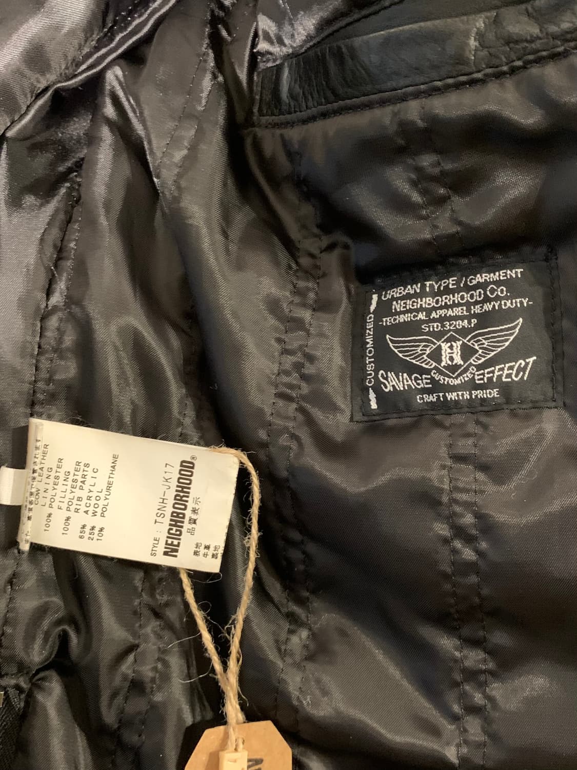 네이버후드 카우 레더 본 패치 자켓 상품이미지10