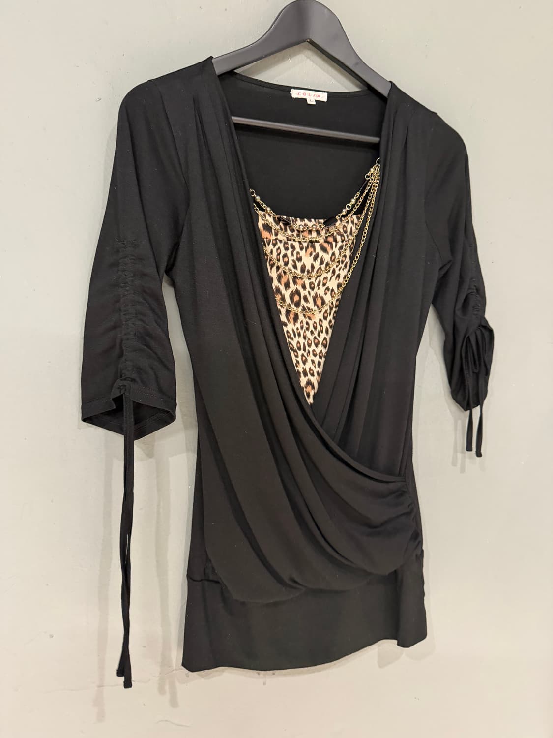 leopard layered drape detail top 상품이미지8