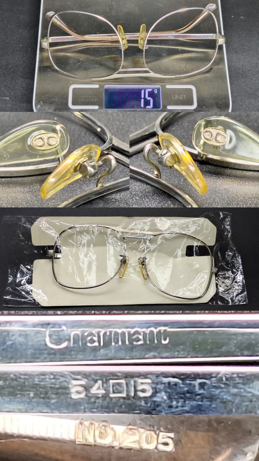 80s 일본제 빈티지 데드스톡 미사용/54mm 안경테 샤르망 NO.205 상품이미지6