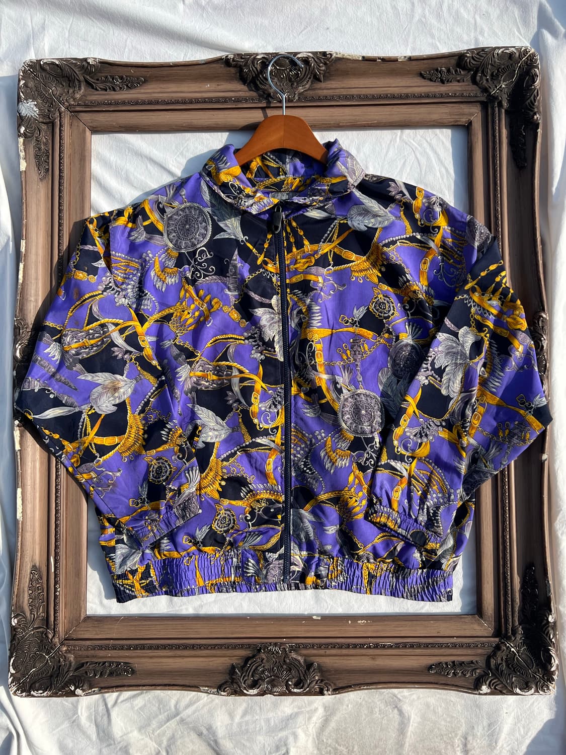 퍼플 바로크 패턴 윈드브레이커 자켓 상품이미지1