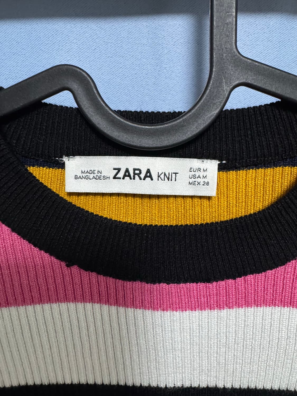 자라 멀티 스트라이프 골지 니트 M 상품이미지3