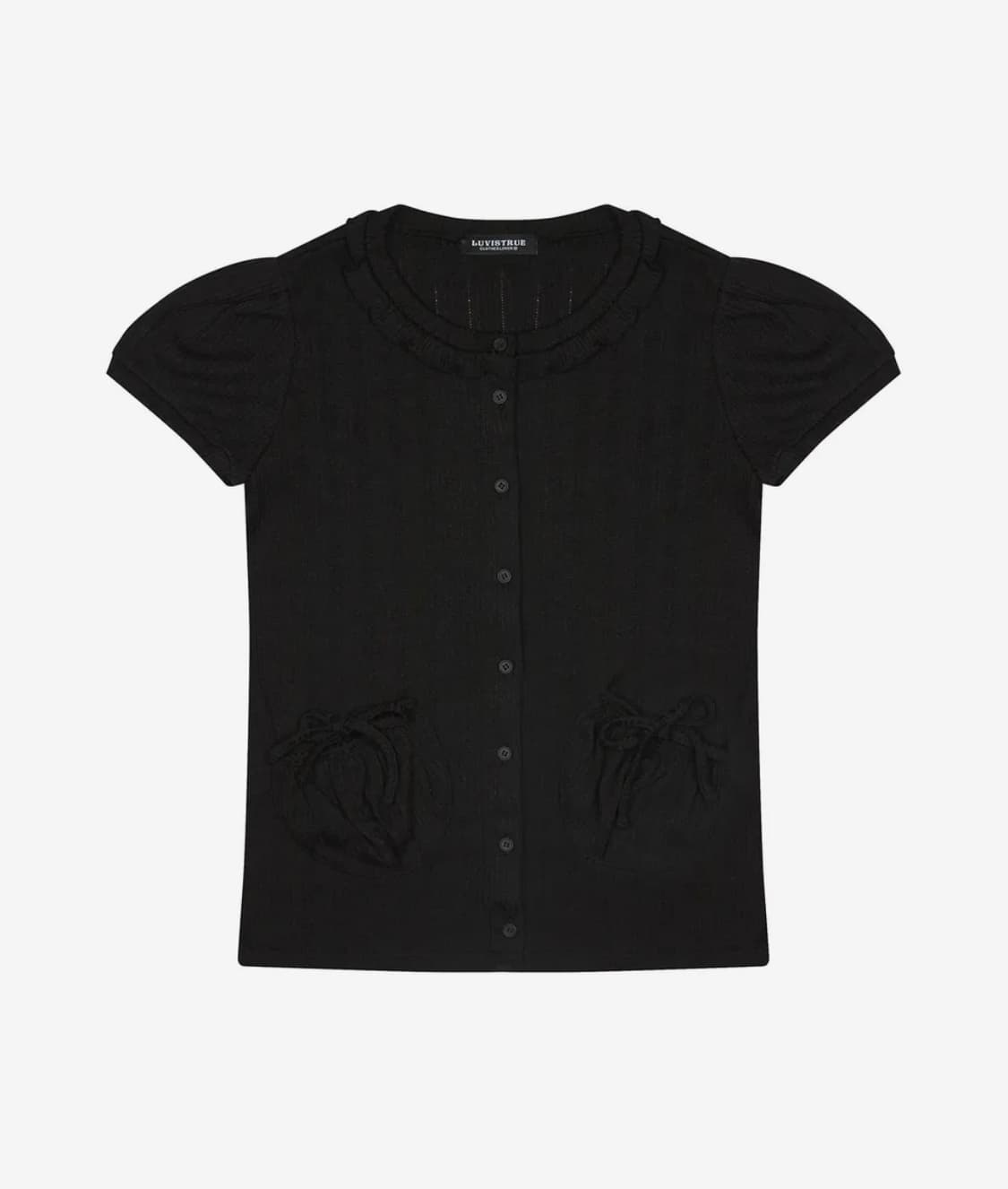 러브이즈트루 SM PUFF CARDIGAN(BLACK) 상품이미지2