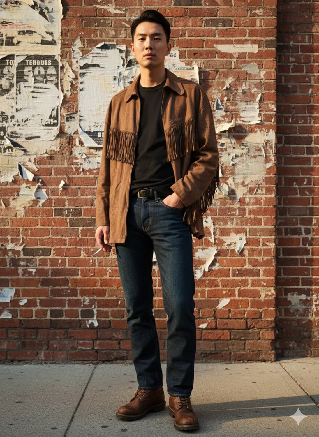 어셈블 브라운 스웨이드 프렌지 자켓100-105  공용 상품이미지1