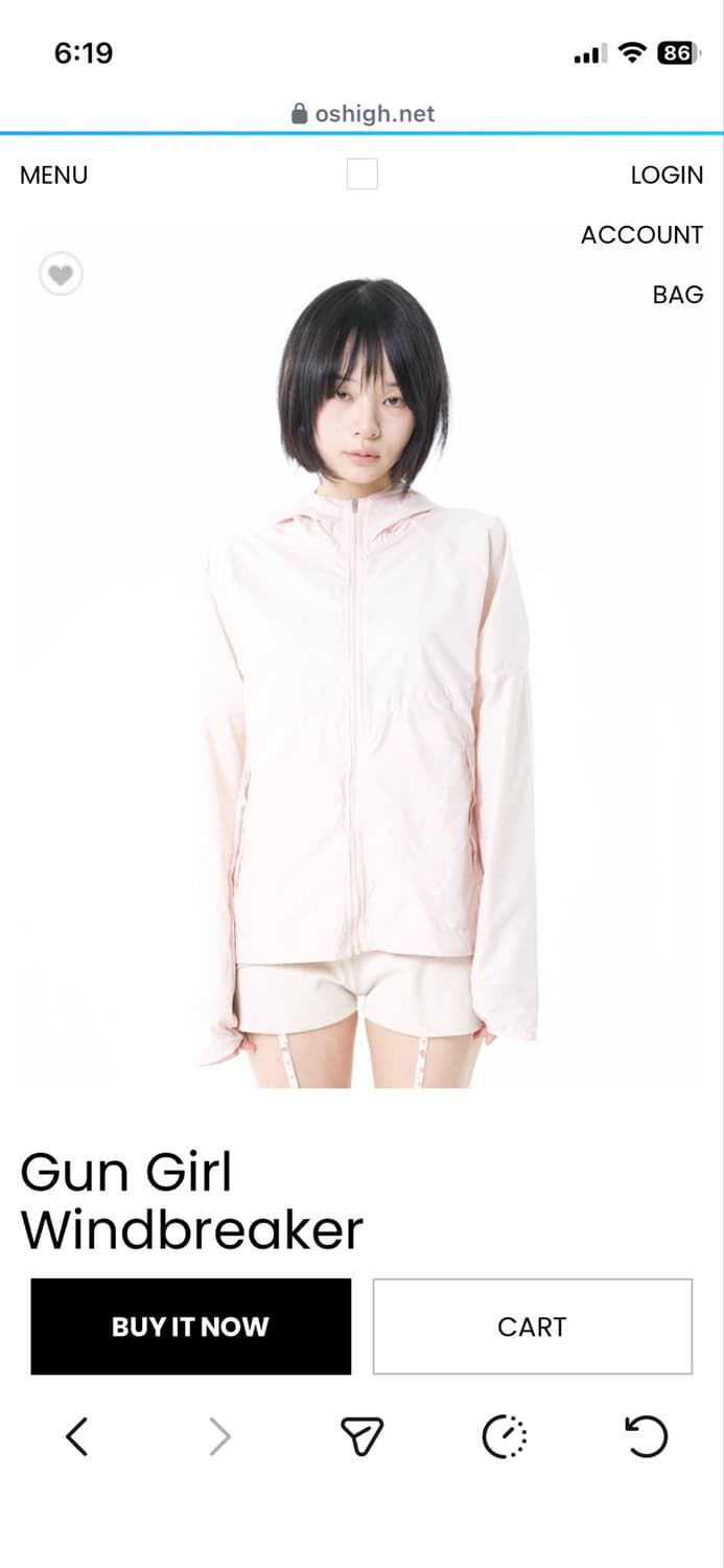 오스하이 Gun Girl Windbreaker BabyPeach 상품이미지1