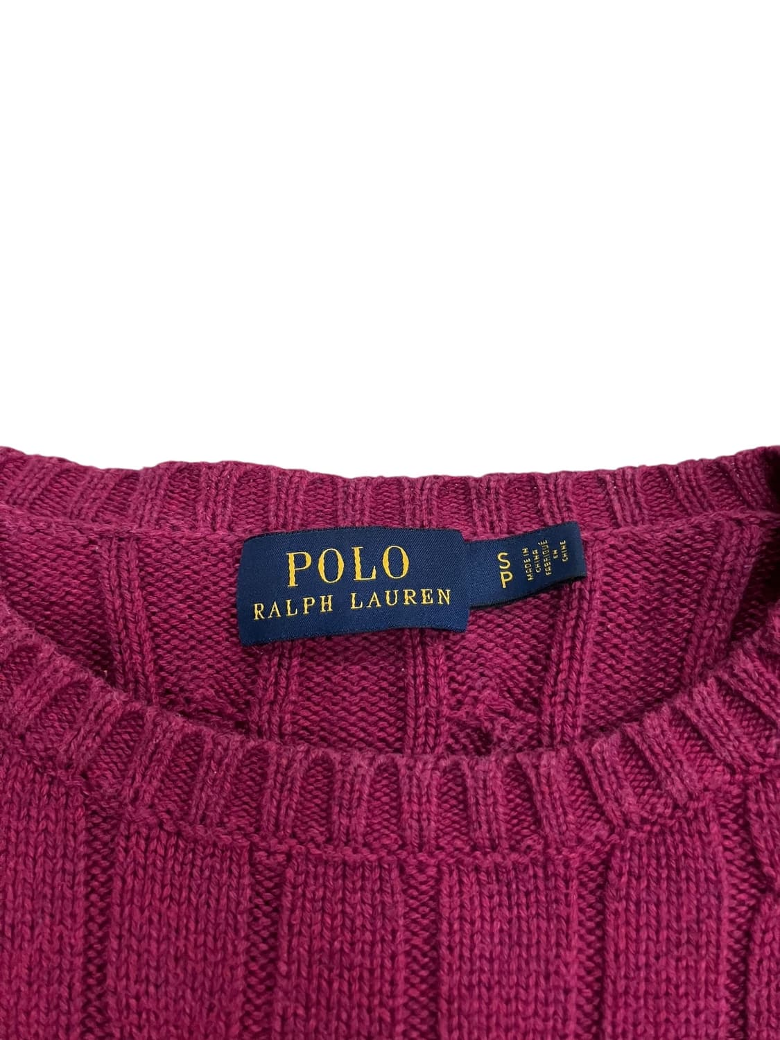 폴로 랄프로렌 케이블 니트 버건디 S 상품이미지3