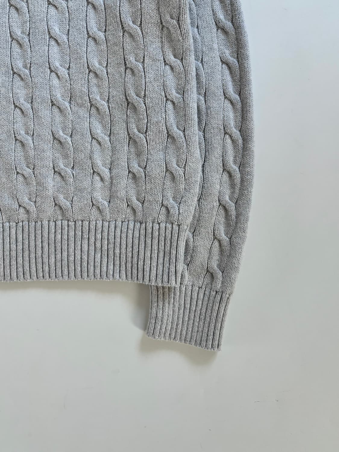 Polo 폴로 랄프로렌 신형 라이트그레이컬러 코튼 케이블 니트 상품이미지5