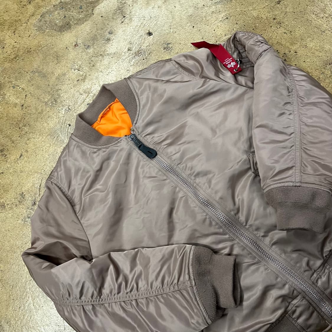 [정품/M] 알파인더스트리 MA-1 봄버 자켓 브라운 오렌지 b14 상품이미지1