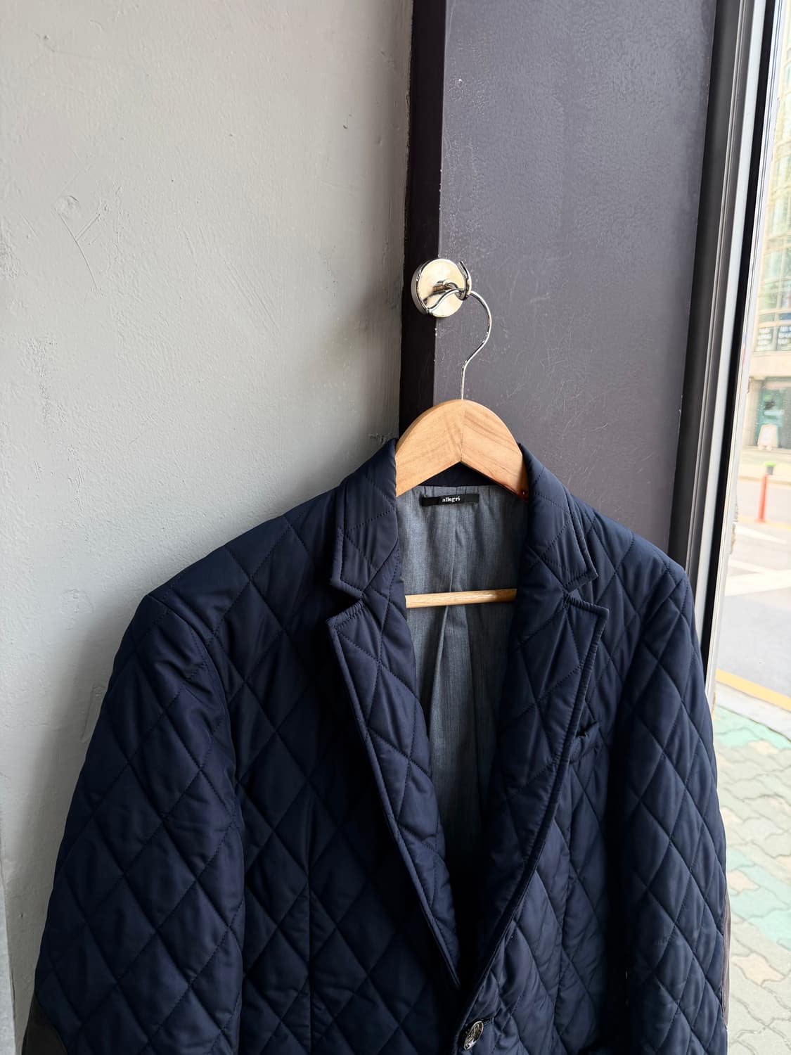 46/ 알레그리 퀄팅 스웨이드 엘보패치 경량패딩 상품이미지3