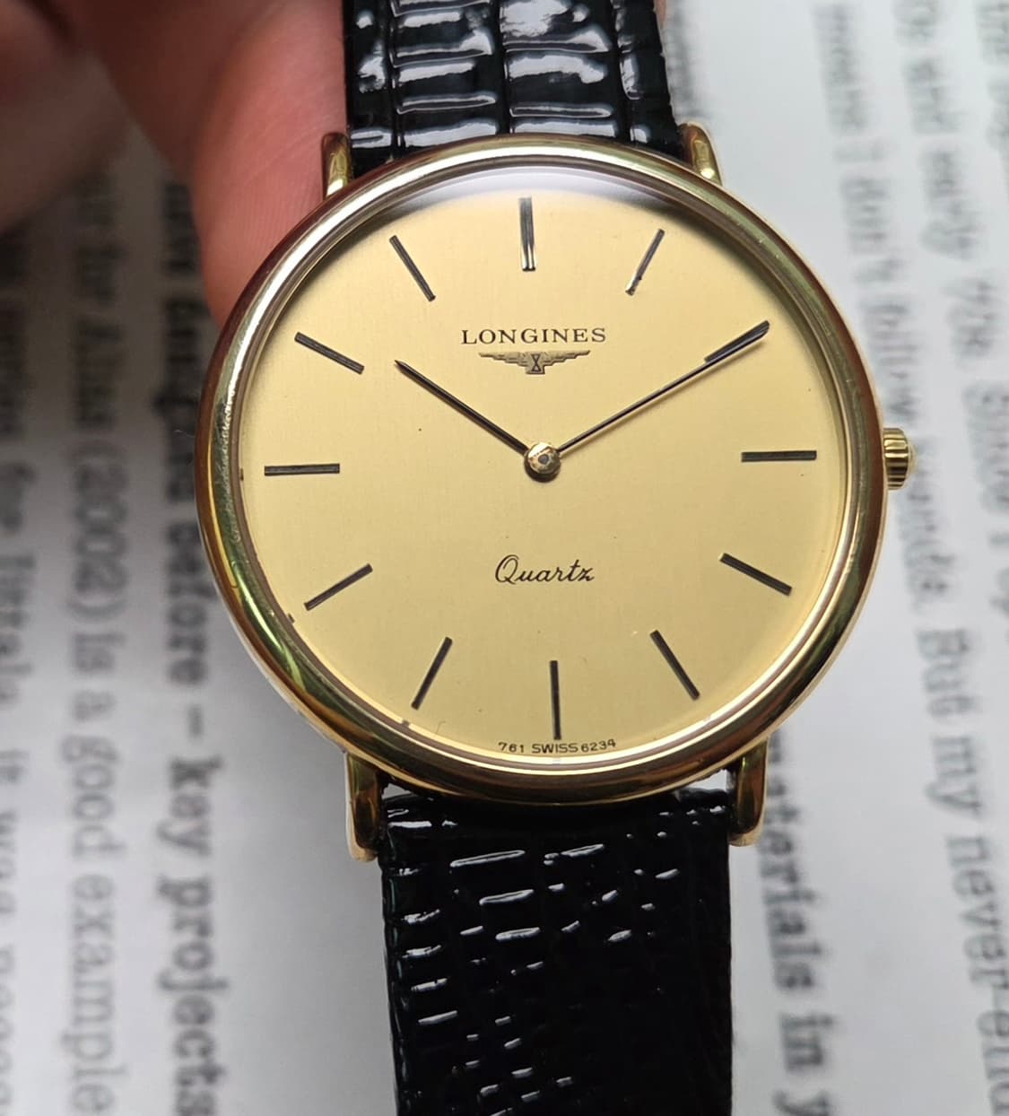 빈티지 론진 황금날개 올금장 슬림쿼츠 드레스워치  상품이미지1